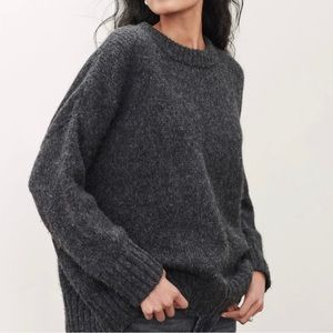 Jenni Kayne Alpaca Cocoon Crewneck in Charcoal L